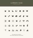 a collection of various symbols and icons, including hearts, stars, flowers, animals, sports equipment, and more. The image does not contain any text or specific information about the symbols, and it does not depict a scene or a specific location. The image is not a collage of multiple images, and it does not contain any text or descriptions. The image does not include any specific information about the symbols or their meanings.