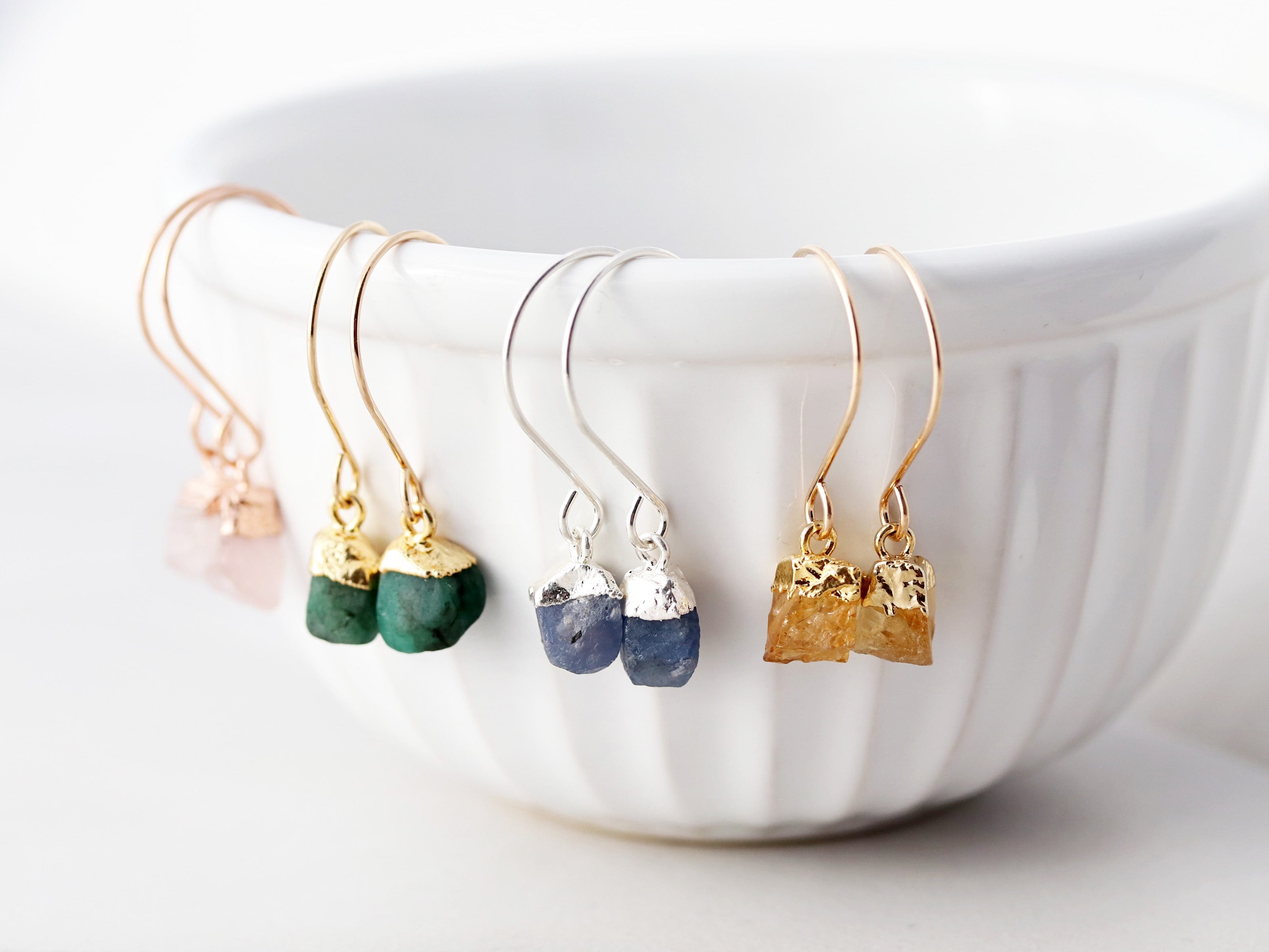 Gemstone Dangle Earrings, Tom Design Earrings