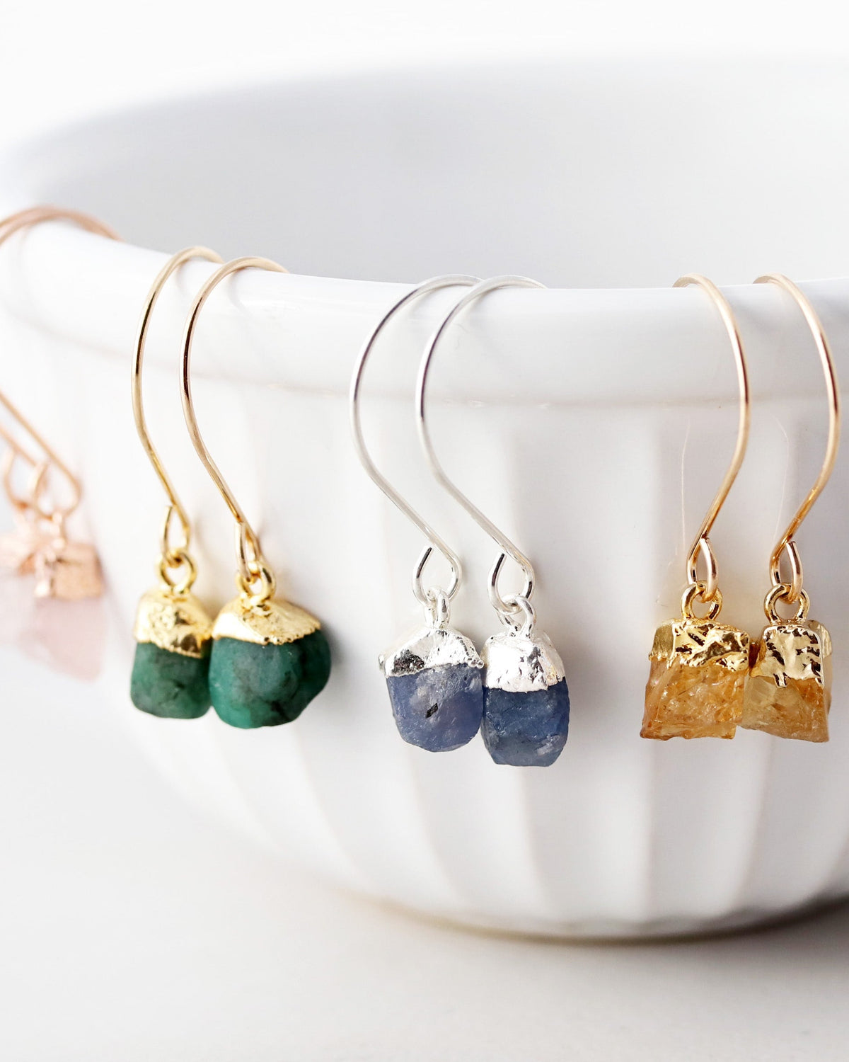 Gemstone Dangle Earrings, Tom Design Earrings