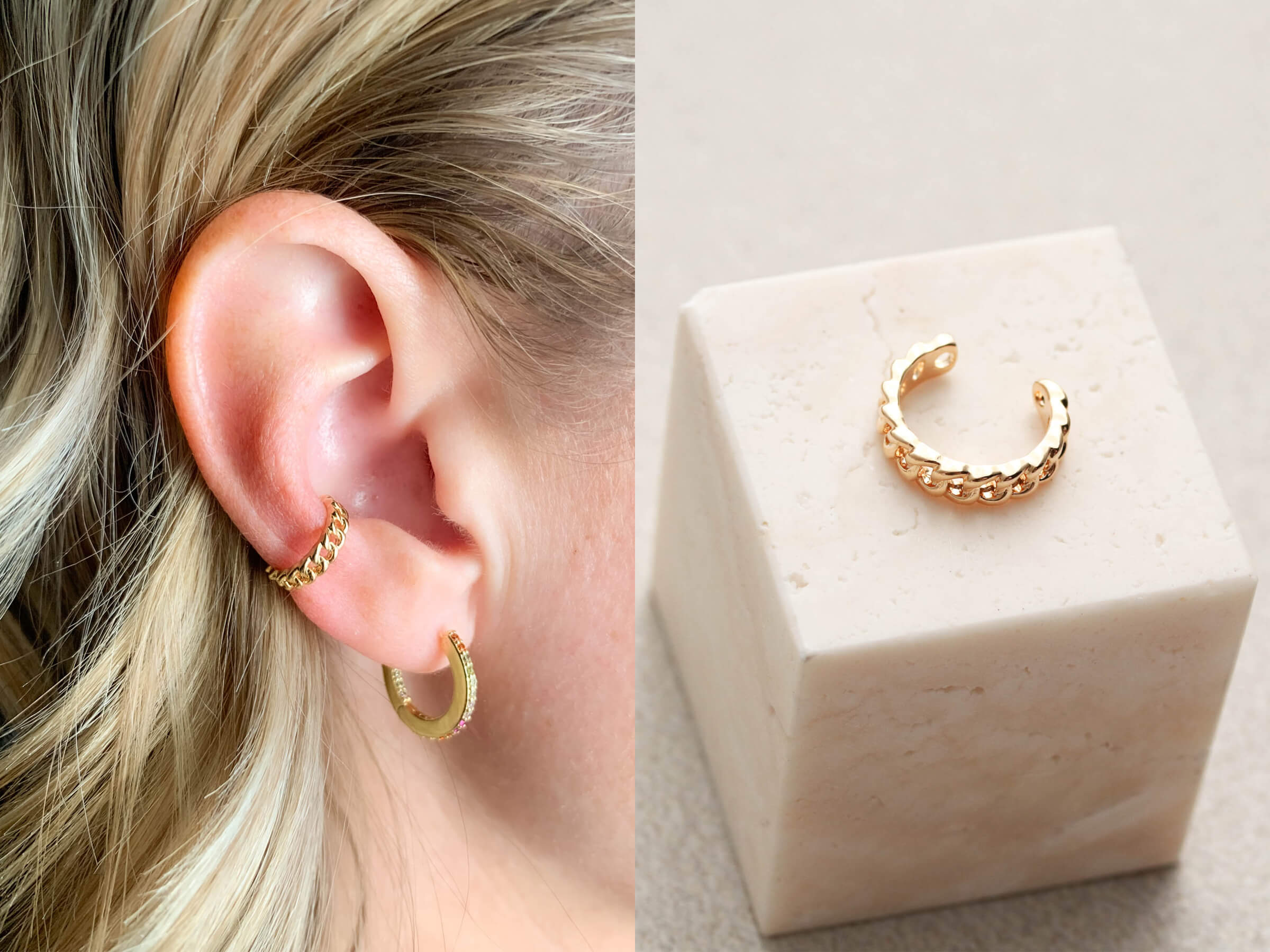 Chain earring cuff by Tom Design.