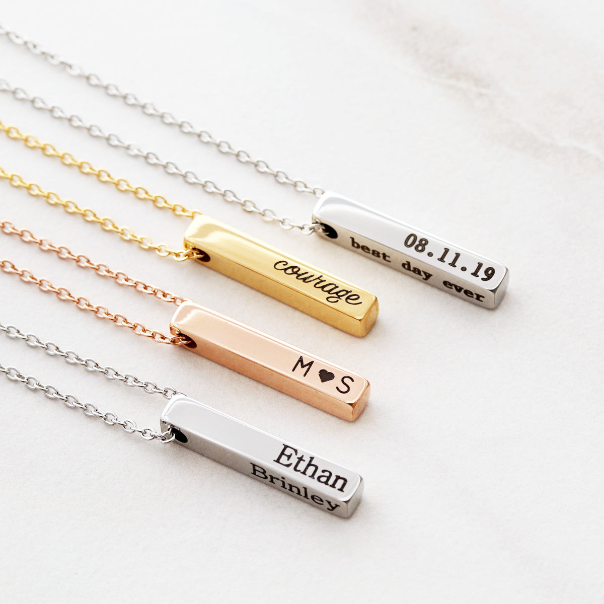 4 Sided Bar Necklace | Short Bar | Custom Jewelry by Tom Design Shop ...